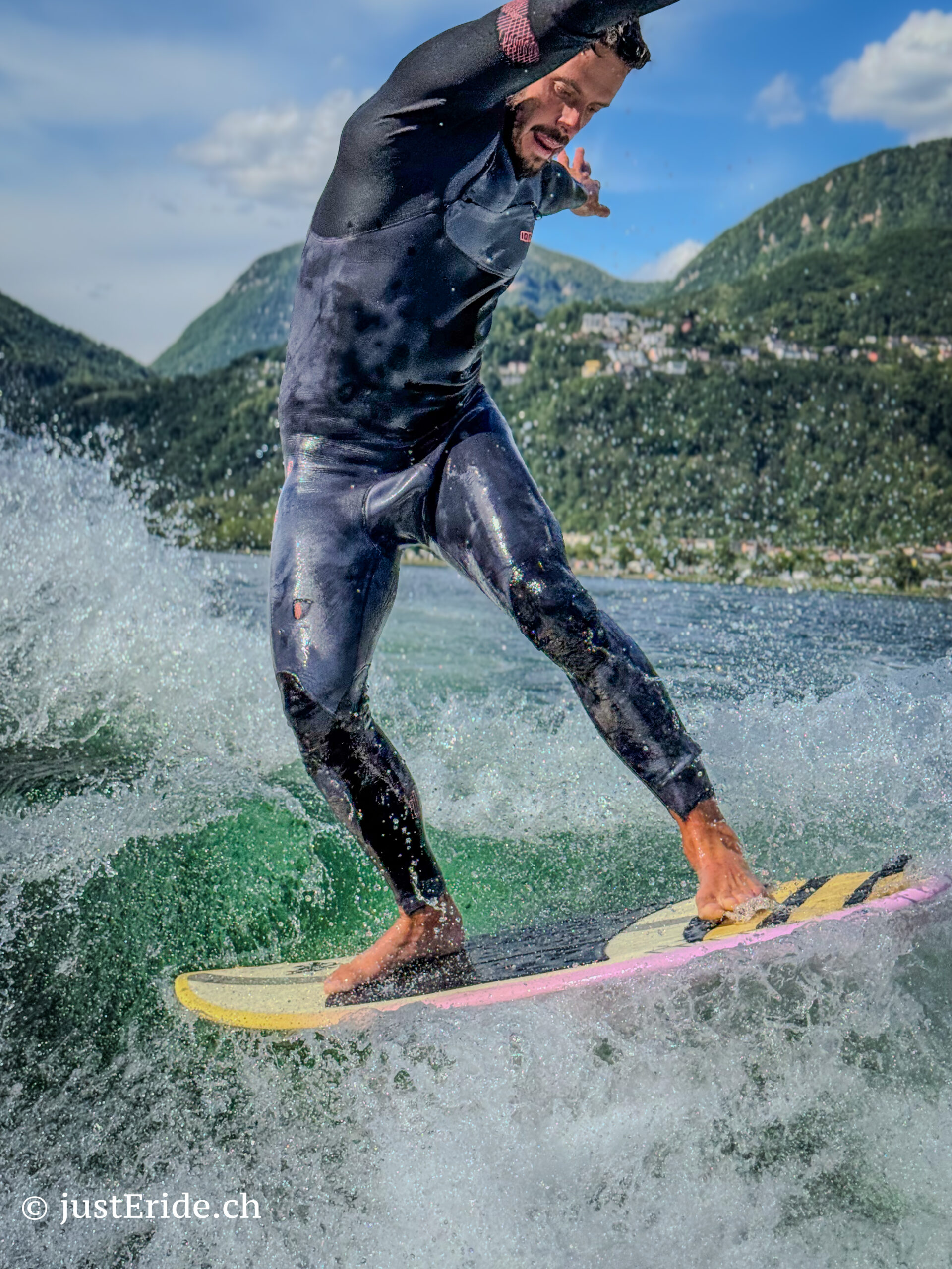 wakesurf on Lake Lugano